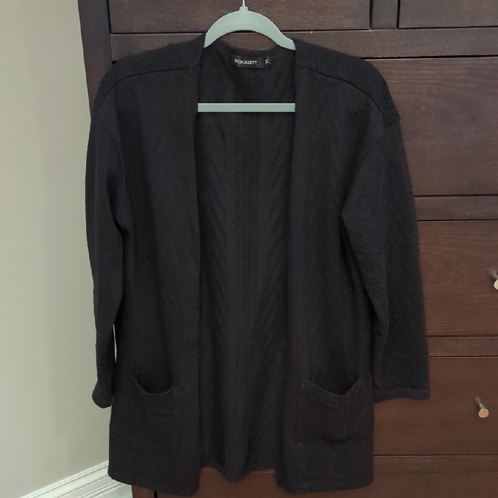 Elegant Black Women's Cardigan